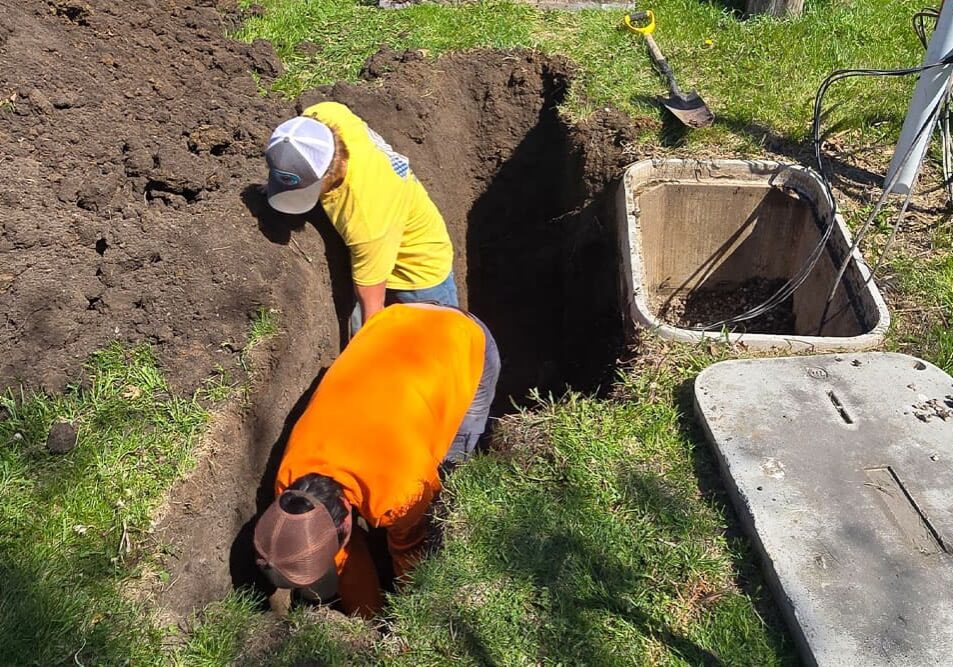Fiber optic cables digging underground