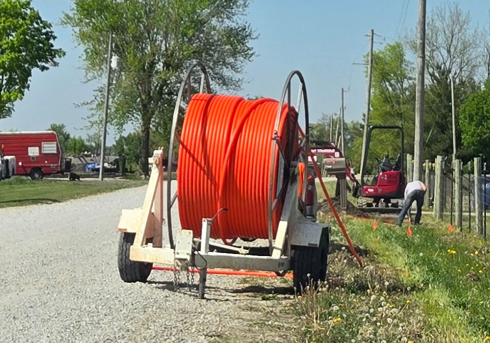 Back of large cable roll