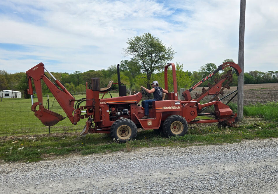 Trencher digging